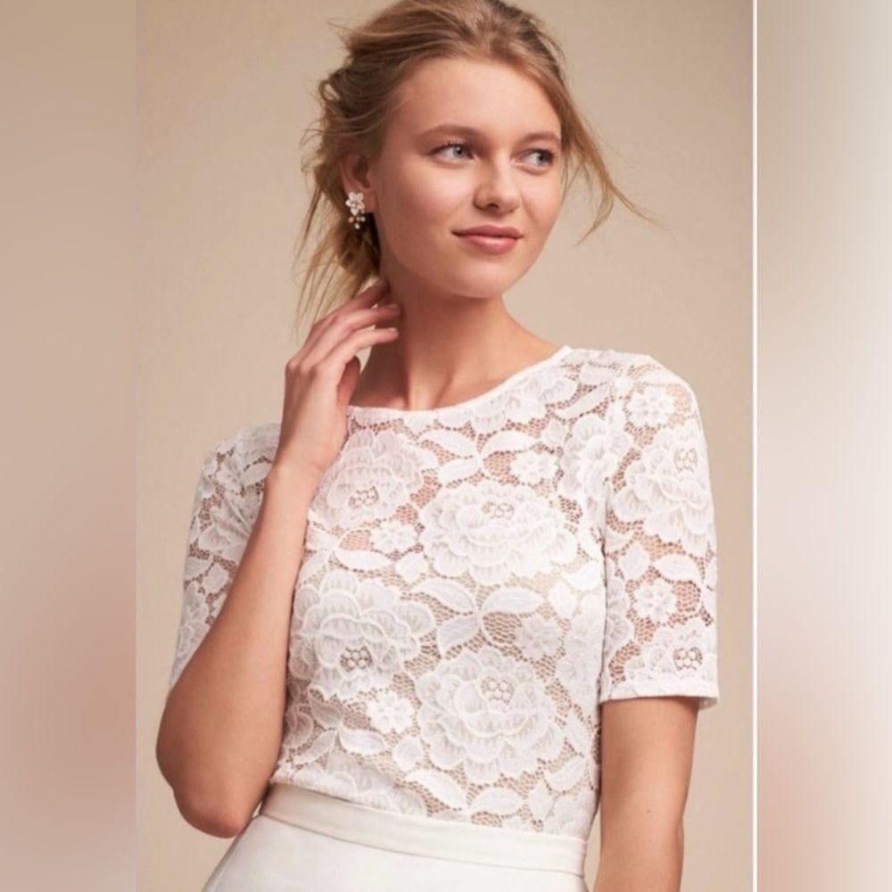BHLDN Floral Lace Bridal Topper